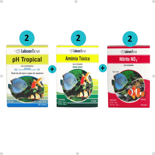 Kit 2 Labcon PH Tropical 15ml + 2 Labcon Amônia Água Doce + 2 Labcon Nitrito Kit 2 Labcon PH Tropical 15ml + 2 Labcon Amônia Água Doce + 2 Labcon Nitrito